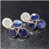 Image 1 : 14K White Gold Ceylon Sapphire(4ct) Diamond(0.38ct) Earrings, Made in Canada, Appraised Retail $5100
