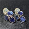 Image 2 : 14K White Gold Ceylon Sapphire(4ct) Diamond(0.38ct) Earrings, Made in Canada, Appraised Retail $5100