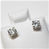 Image 2 : 14K White Gold Diamond (0.6Ct,Si1-2,G-H) Earrings (~weight 0.6g), Made in Canada, Appraised Retail $