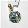 Image 3 : 14K Yellow Gold Greenish Blue Moissanite(8ct) Pendant (~weight 1.66g), Made in Canada, Appraised Ret