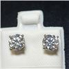 Image 1 : 14K White Gold Moissanite(1.5ct) Earrings (~weight 1.02g), Made in Canada, Appraised Retail $1365