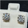 Image 3 : 14K White Gold Moissanite(1.5ct) Earrings (~weight 1.02g), Made in Canada, Appraised Retail $1365
