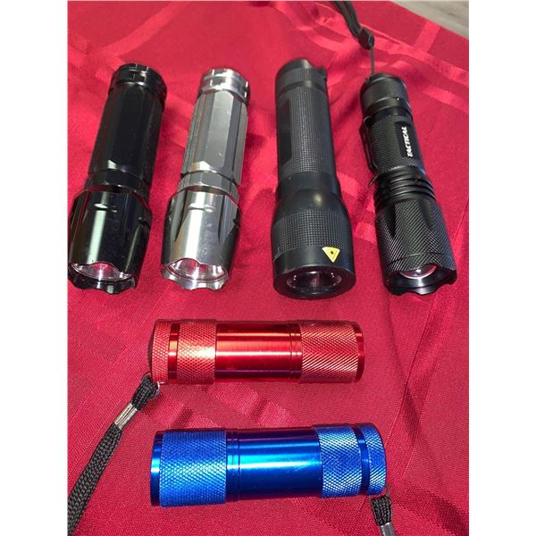 Lot of 6 assorted LED flashlights
