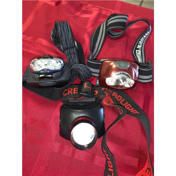 Lot of 3 assorted LED head lamps