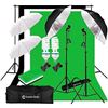 Image 2 : CanadianStudio Photo Studio Continuous Umbrella 1000 watt Lighting kit Black/White/Green Backdrop St