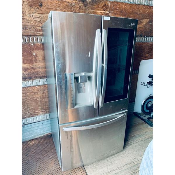 LG Model LFXS30796s Stainless Steel 36 inch 3 door fridge with ice water dispenser & window - UNTEST
