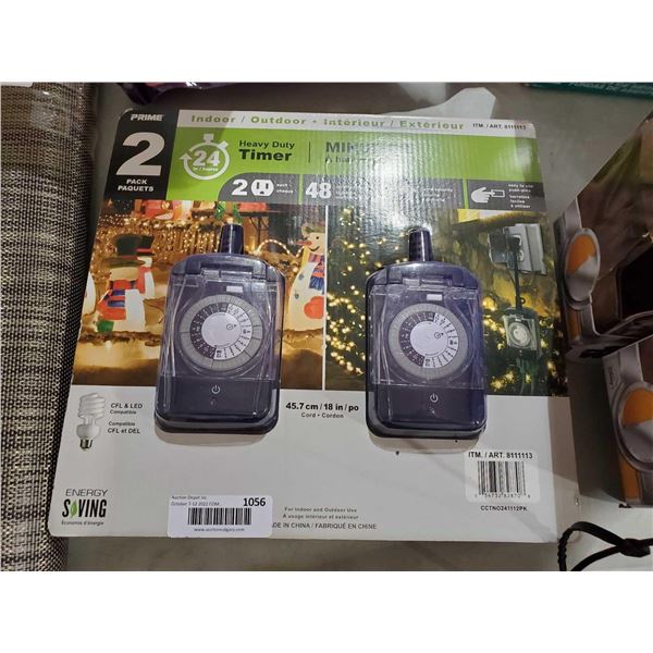 Prime indoor outdoor heavy duty timers 2 pack