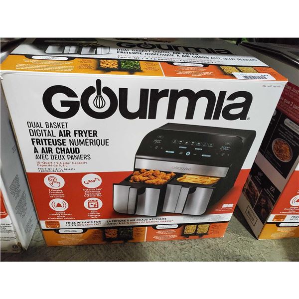 Gourmia Dual basket Digital Air Fryer - OPEN BOX UNTESTED