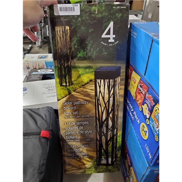 Solar Pathway Bollard 4 Light Set tree motif