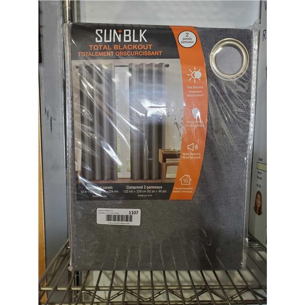 Sun Blk total blackout curtain set of 2 -52 x 90 inch