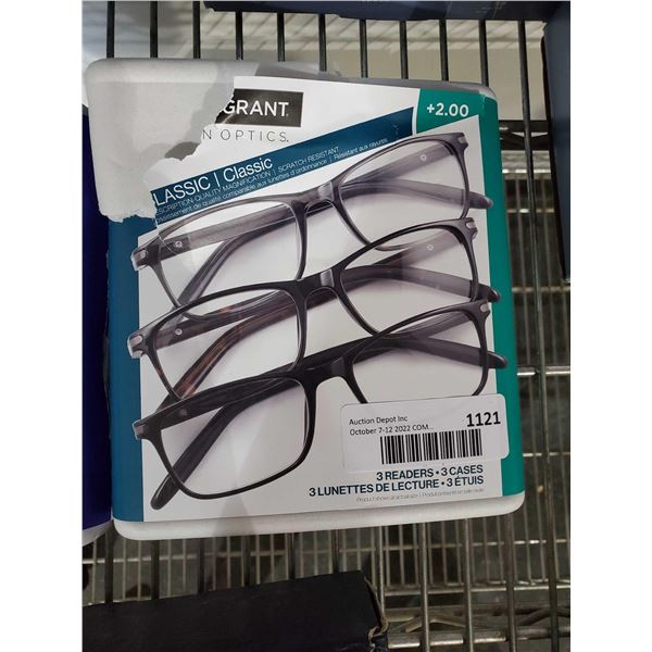 Foster Grant Design optics 3 pack reader glasses +2.00