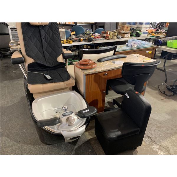 Professional Spa Equipment Package Includes: Automatic Adjustable Pedicure Chair with remote & basin