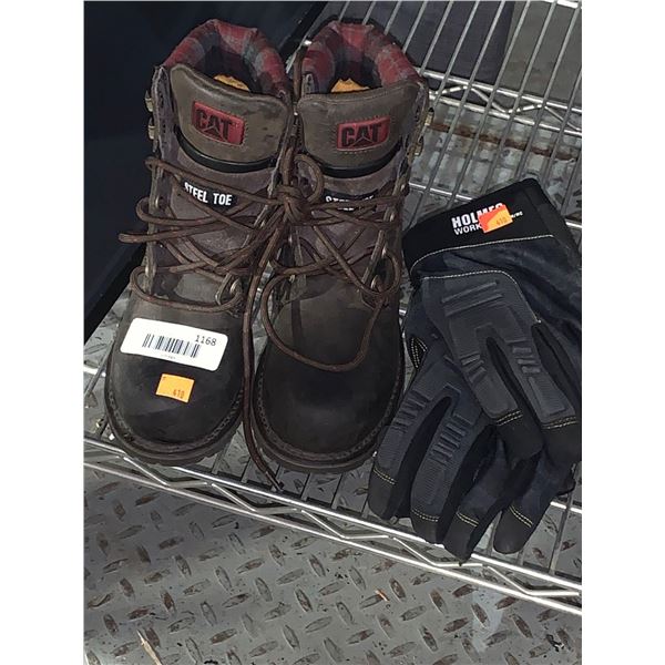 Cat ladies work Boots size 5 1/2 and work gloves