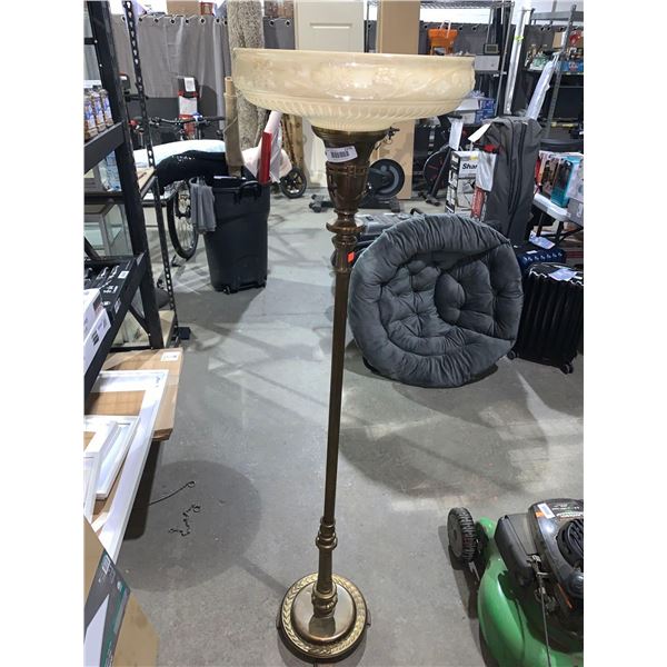 Antique pole Lamp with Glass Shade