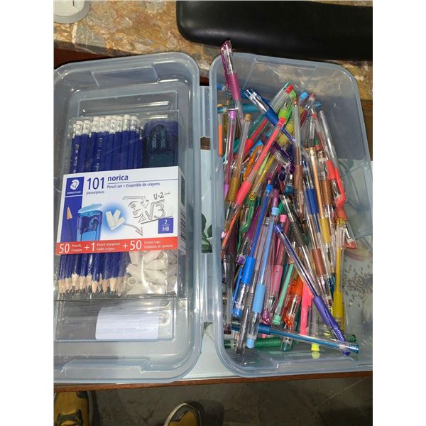 Lot of Gel Pens and Staedtler Pencils