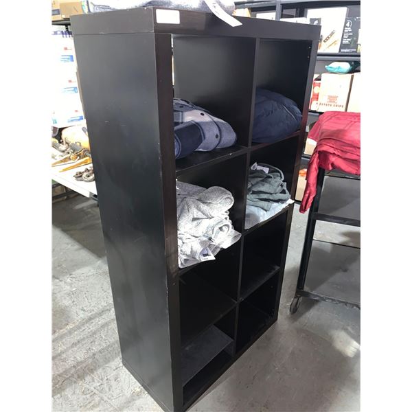 Brown Cube Shelving unit approx 30 x 48 inch