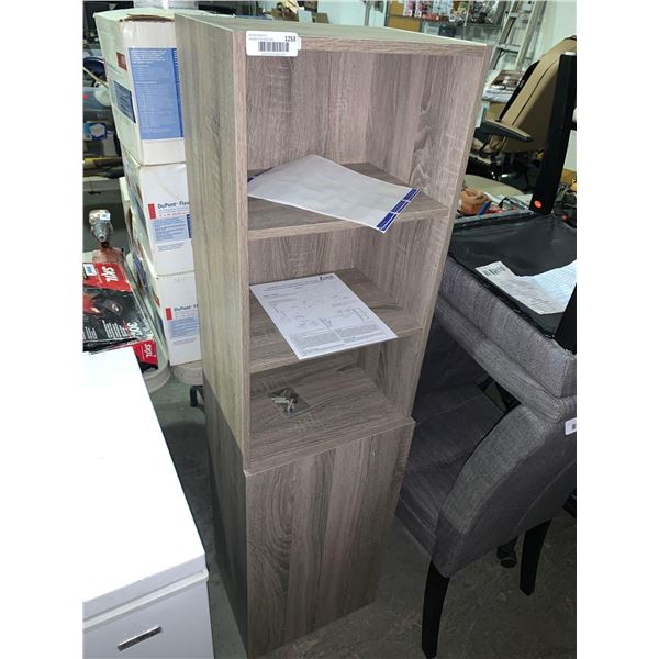 NEW Shelving unit with cupboard dual shelf approx 50 inch high 14 wide