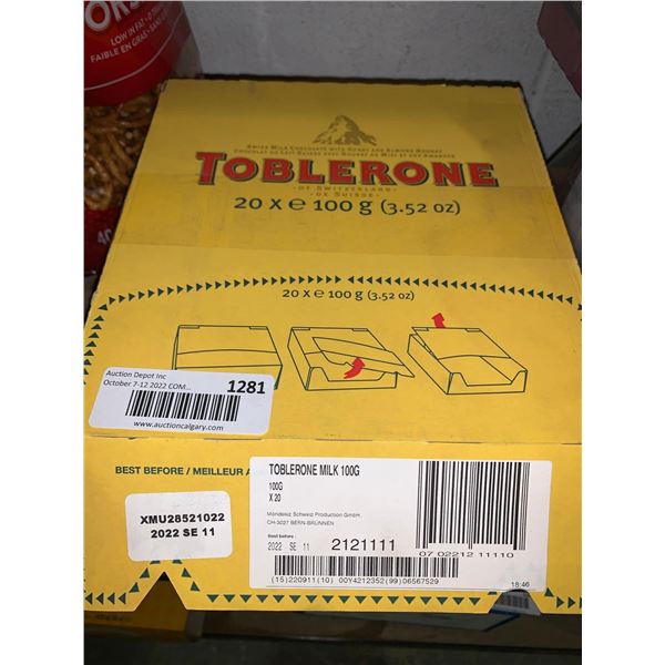 Toblerone Bars Case lot of 20 x 100g