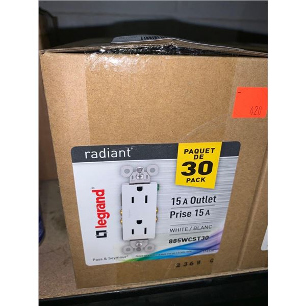 Legrand 15 Amp outlet replacement plugs 30 pack