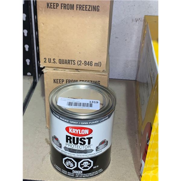 Krylon Rust paint Lot of 4 cans x 946ml smoke gray