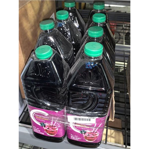 Compliments Grape Juice Drink case lot of 8 x 2L