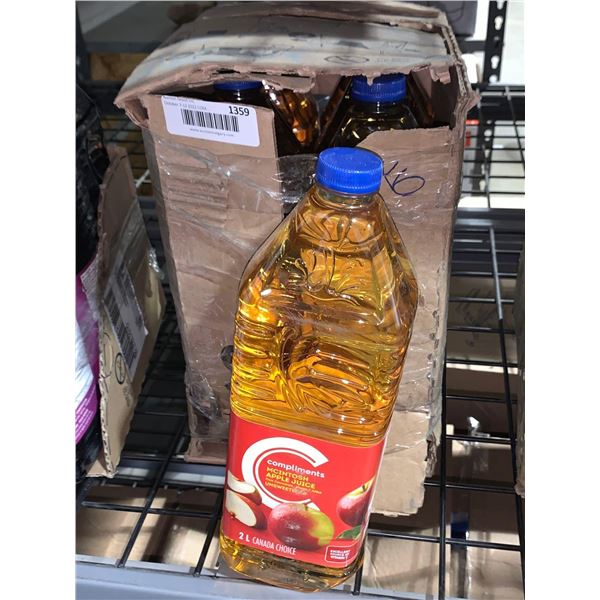 Compliments Macintosh apple juice Case lot of 6 x 2L