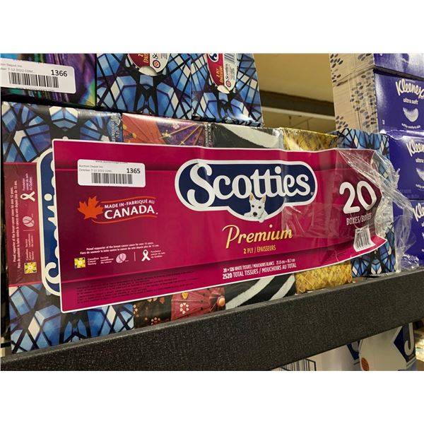 Scotties Premium 2 ply Tissue case lot of 20