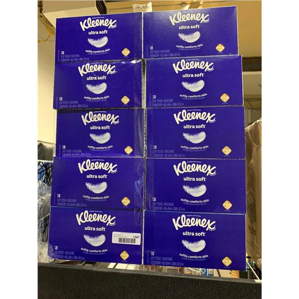 Kleenex ultra soft 3 ply tissue case lot of 10