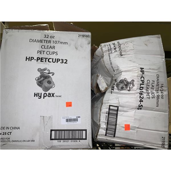 Clear Plastic Cups case lot of 20 x 25 with lids