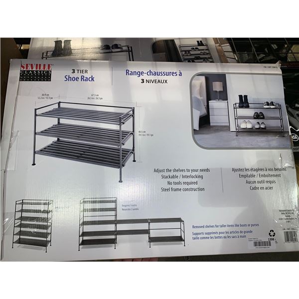 Seville classic 3 Tier Shoe Rack