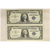 Image 1 : 2-1957 US $1 SILVER CERTIFICATES STAR NOTES CU