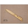 Image 1 : Hand carved whale ivory letter opener, approx.  7-1/2” overall with carved handle in the form of a  