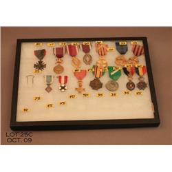 Lot of 14 misc. military metals.  Est. 200 - $300