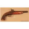 Image 1 : Belgian percussion single shot pistol, back action  lock, approx. 60 cal., 6-1/2" octagon barrel,  w