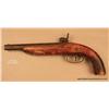 Image 2 : Belgian percussion single shot pistol, back action  lock, approx. 60 cal., 6-1/2" octagon barrel,  w