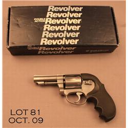 Smith & Wesson Model 650 DA revolver, .22 MRF  cal., 3” barrel, stainless steel, Bianchi hard  rubbe