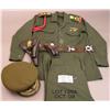 Image 1 : Lot consisting of Iraqi Genreal's ensemble tunic  w/insignia, cap pistol belt and holster, wings &  