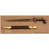 Image 1 : The only known example of a double barrel  percussion knife pistol with original scabbard,  circa 18