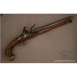 American Revolutionary War period flintlock horse  pistol, .60 cal., 11-1/2” barrel, approx. 18”  ov