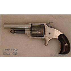 Smith’s patent spur trigger revolver, .41 cal.,  2-3/4” barrel, nickel finish, smooth wood grips,  #