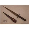 Image 1 : Antique composite dagger made with a blade from a  Spanish plug bayonet, 9” blade, 14” overall with 