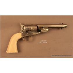 Colt Model 1860 Army conversion, .44 cal., 5-3/4”  cut down barrel, re-nickel finish, later ivory  g