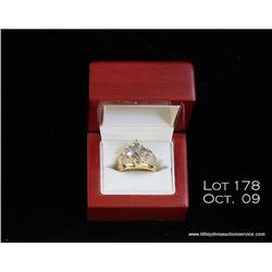 Phenomenal 14 karat yellow gold ladies custom made  ring by 'Laura Ramsey' set with a center fine  A