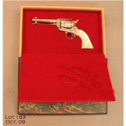 Book-style cased, engraved and ornamented U.S.  Historical Society Single Action revolver  presented
