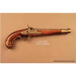 Germanic percussion conversion from flintlock  military style pistol, .70 cal., 10-1/2” barrel,  nic