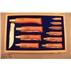 Image 1 : Cased set of 10 OPINEL French folding knives in 10  different sizes ranging from 2” to 6.5” blades. 