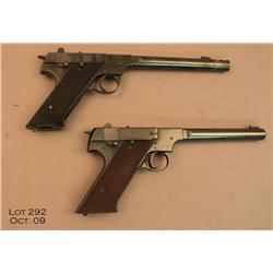 Two HI-STANDARD Model H-D Military pistols; the  first, #188371, .22 LR, blued finish, 6 ¾” barrel,