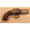 Image 1 : BOURNE DA 6 shot pepperbox, 2.5” barrels, engraved  receiver, checkered wooden grips.  Blue finish  