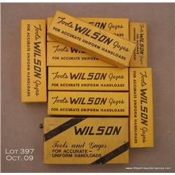 WILSON Chamber type bullet seaters, 8 in all,  various calibers including 30-06, 7mm Rem, 257  Rober