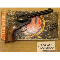 Ruger Single Six revolver, .22 cal., 5-1/2"  barrel, blue finish, smooth medallion wood grips,  #443